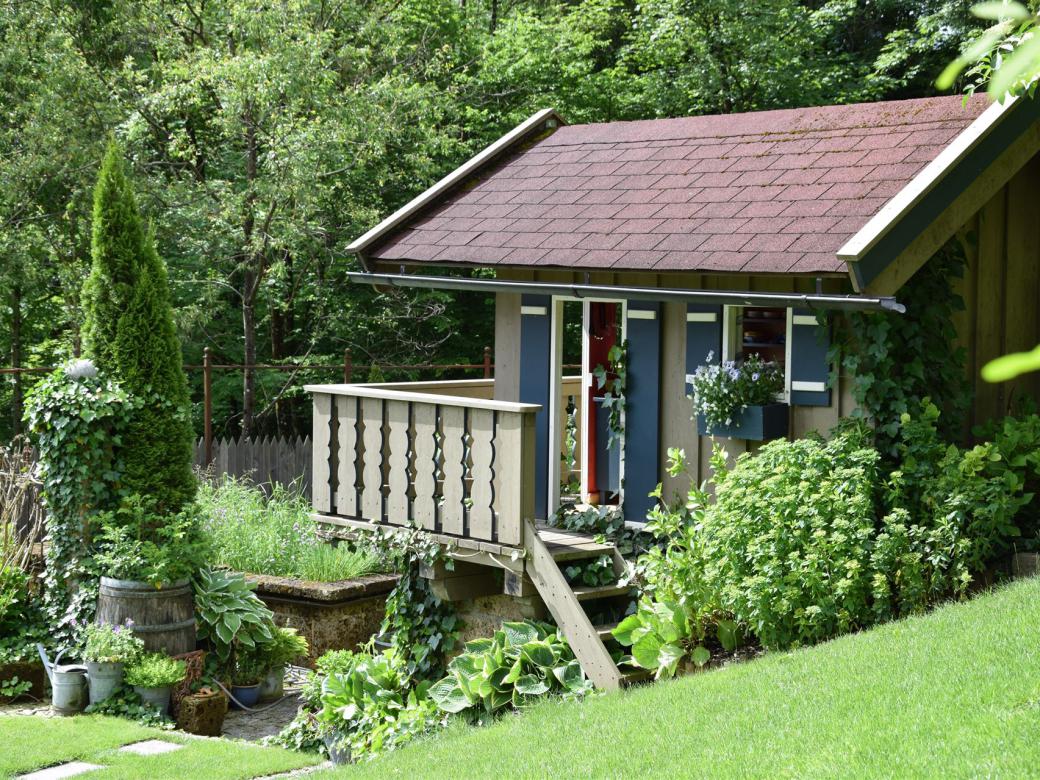 Der Garten der Ferienwohnung Hinterbrandner in Marktschellenberg im Berchtesgadener Land